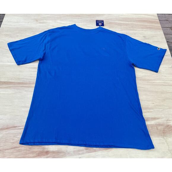 CHAMPION Authentic Athleticwear Knit Shirt Crew Neck Cotton Men's Blue SIZE XLT - Picture 1 of 5